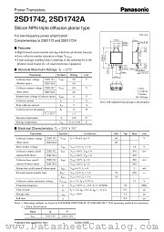2SD1742A datasheet pdf Panasonic