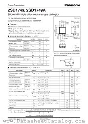 2SD1749A datasheet pdf Panasonic