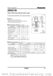 2SD2139 datasheet pdf Panasonic