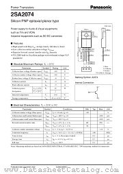 2SA2074 datasheet pdf Panasonic