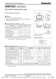 UNR7231 datasheet pdf Panasonic