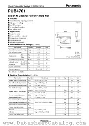 PUB4701 datasheet pdf Panasonic