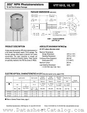 VTT1017 datasheet pdf PerkinElmer Optoelectronics