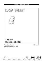 1PS193 datasheet pdf Philips
