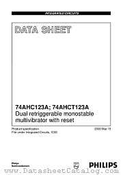 74AHC123 datasheet pdf Philips