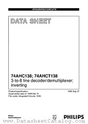 74AHC138D datasheet pdf Philips