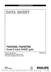 74AHCT00 datasheet pdf Philips