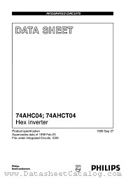 74AHC04 datasheet pdf Philips