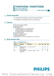 74AHC2G08 datasheet pdf Philips