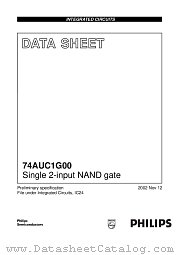 74AUC1G00 datasheet pdf Philips