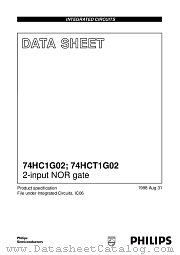74HC1G02GW datasheet pdf Philips