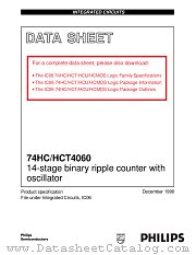 74HC4060 datasheet pdf Philips