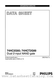 74HC2G00DC datasheet pdf Philips