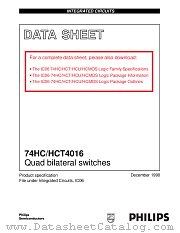 74HCT4016 datasheet pdf Philips