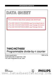 74HCT4059 datasheet pdf Philips