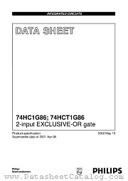 74HCT1G86 datasheet pdf Philips