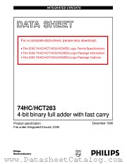 74HC283 datasheet pdf Philips