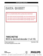 74HCT42 datasheet pdf Philips