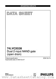 74LVC2G38GM datasheet pdf Philips