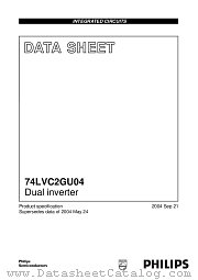 74LVC2GU04GV datasheet pdf Philips