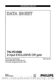 74LVC1G86 datasheet pdf Philips