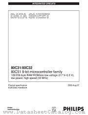 P80C32 datasheet pdf Philips