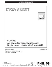 P87LPC762 datasheet pdf Philips