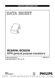 BC849W datasheet pdf Philips
