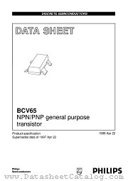 BCV65 datasheet pdf Philips