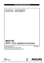 BFS17W datasheet pdf Philips