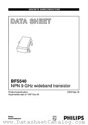 BFS540 datasheet pdf Philips