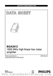 BGA2012 datasheet pdf Philips