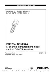BSN254A datasheet pdf Philips