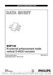 BSP126 datasheet pdf Philips
