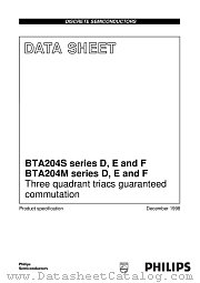 BTA204M-800F datasheet pdf Philips
