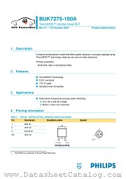 BUK7275-100A datasheet pdf Philips