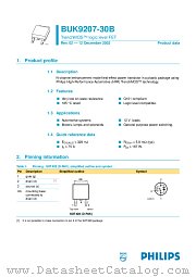BUK9207-30B datasheet pdf Philips