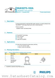 BUK9275-100A datasheet pdf Philips