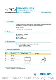 BUK9875-100A datasheet pdf Philips