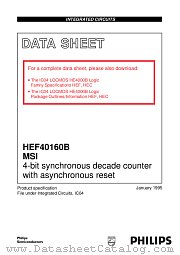 HEF40160BN datasheet pdf Philips