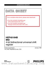 HEF40194BT datasheet pdf Philips