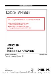 HEF4023BP datasheet pdf Philips
