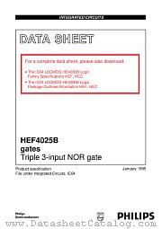 HEF4025B datasheet pdf Philips