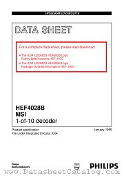 HEF4028BF datasheet pdf Philips