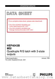 HEF4043BD datasheet pdf Philips