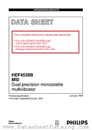 HEF4538BD datasheet pdf Philips