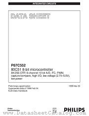 P87C552SBAA datasheet pdf Philips