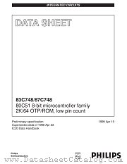 P87C748EBDDB datasheet pdf Philips