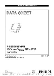 PBSS2515VPN datasheet pdf Philips