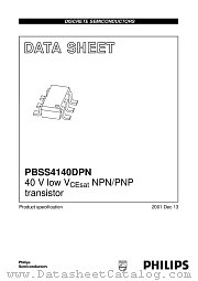 PBSS4140DPN datasheet pdf Philips